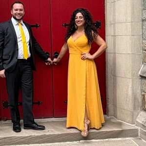 Azazie Golden Maxi Dress